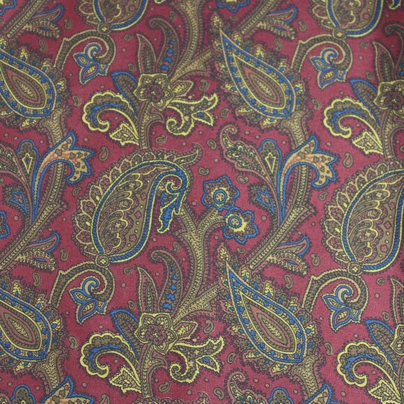 Christian Dior Wine Paisley Silk Face Wool Back Long Rectangle Muffle Scarf - Picture 8 of 8